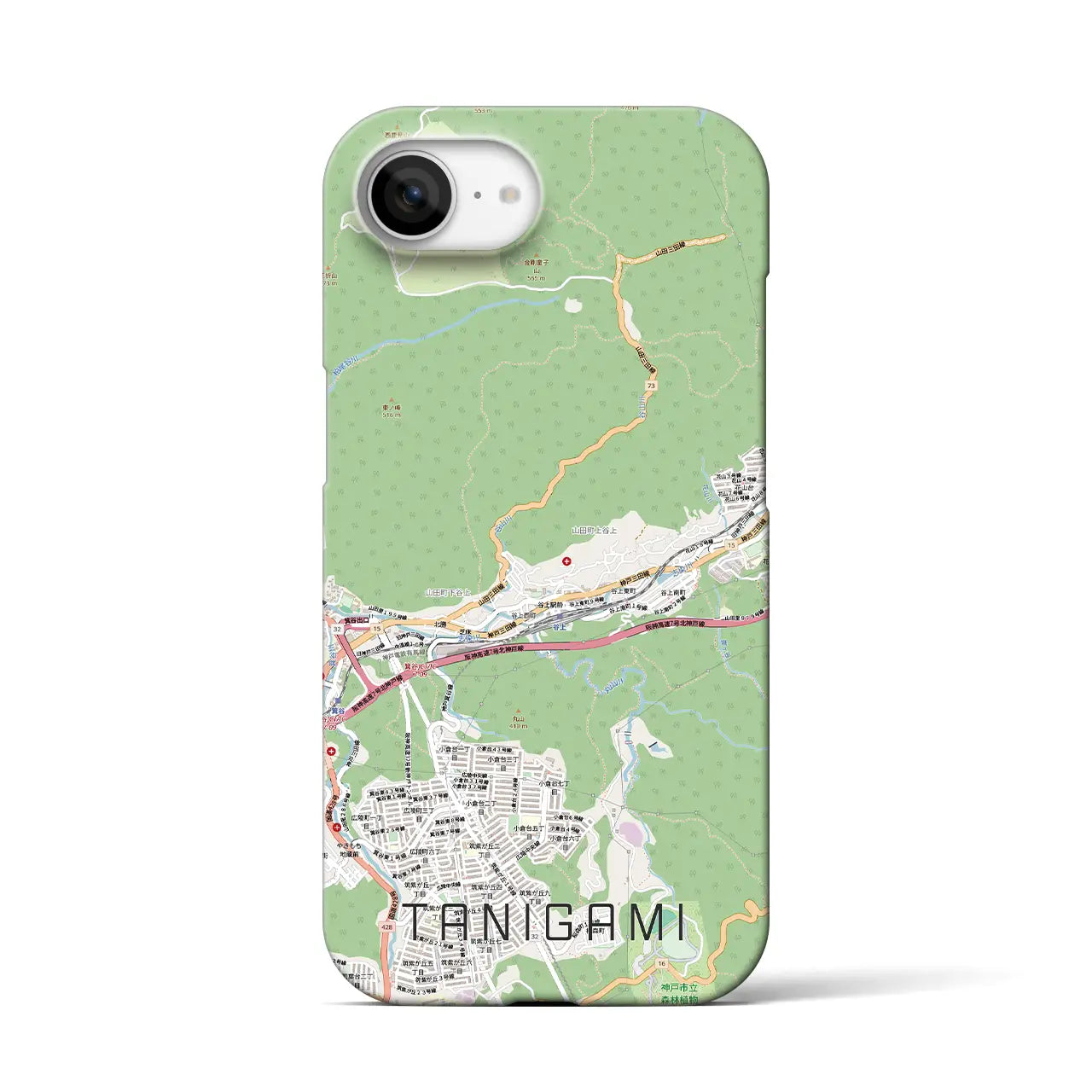 【谷上（兵庫県）】地図柄iPhoneケース（バックカバータイプ）