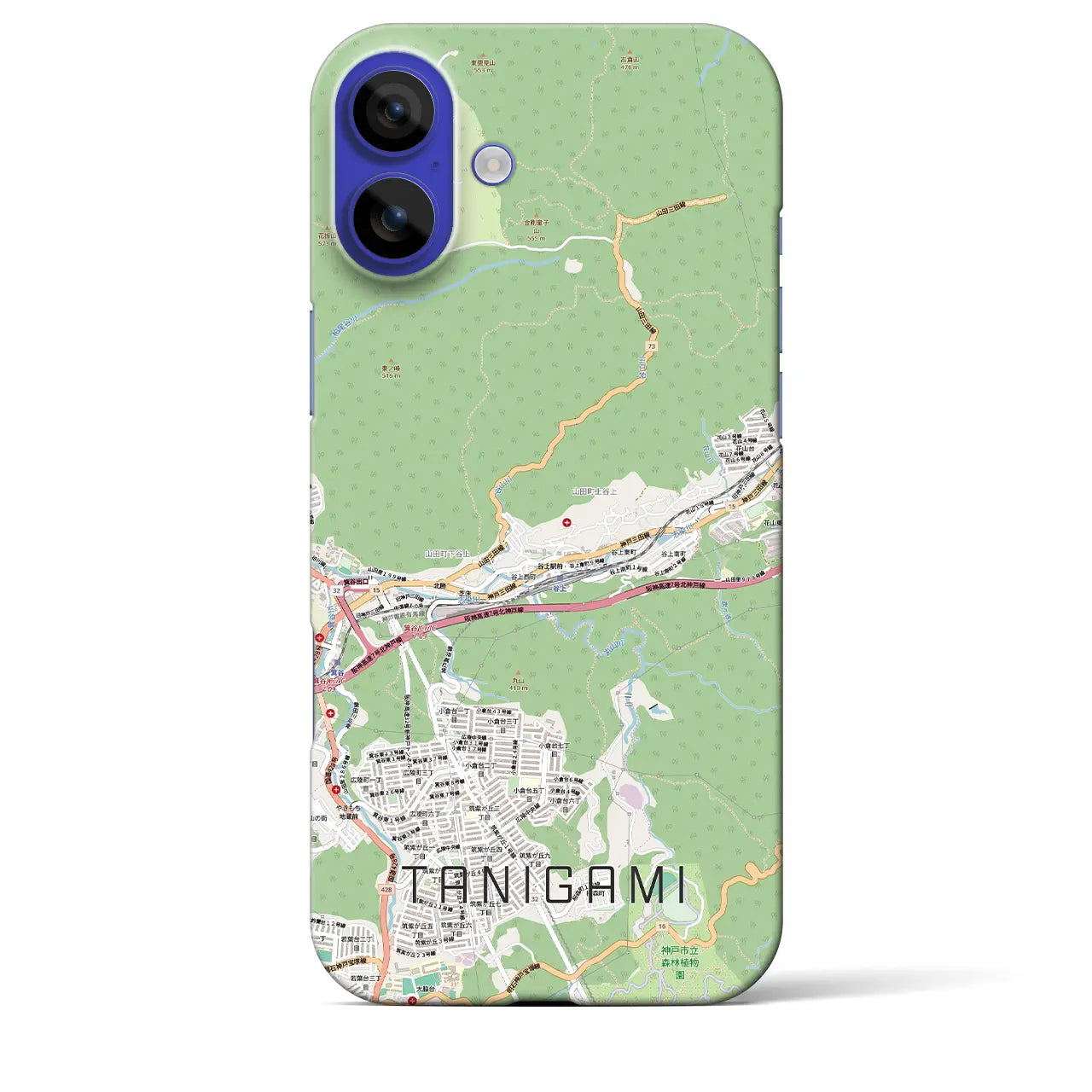 【谷上（兵庫県）】地図柄iPhoneケース（バックカバータイプ）