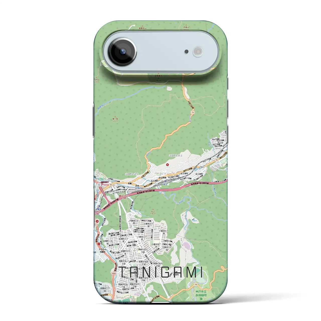 【谷上（兵庫県）】地図柄iPhoneケース（バックカバータイプ）ナチュラル・iPhone 17 Pro Max 用