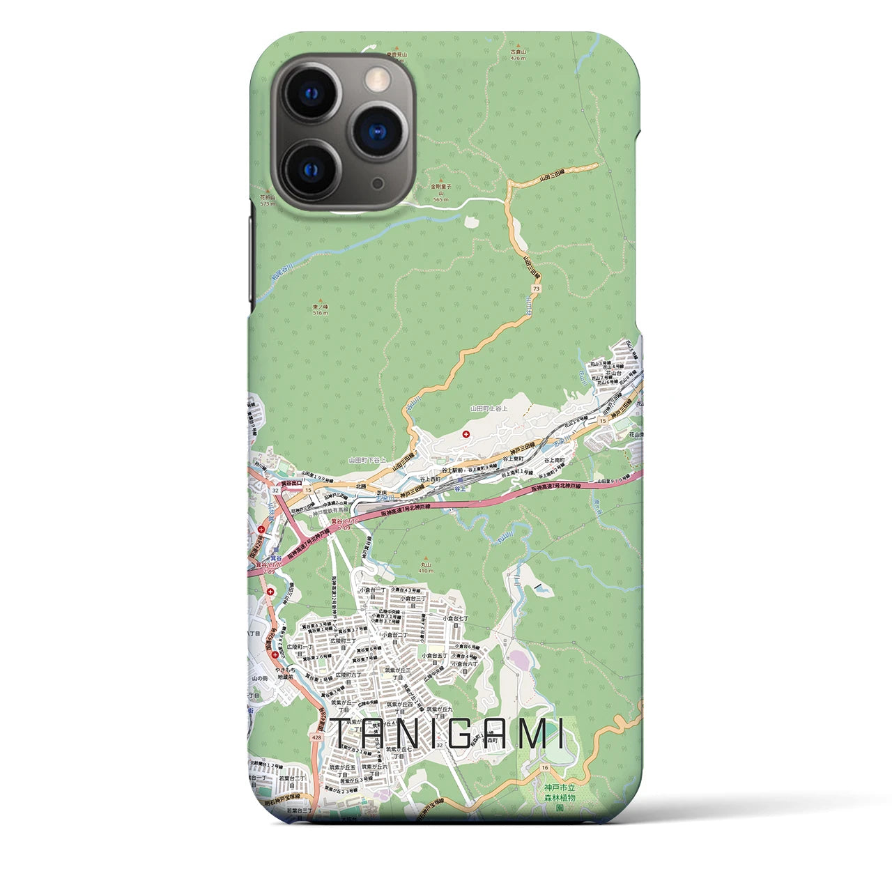 【谷上（兵庫県）】地図柄iPhoneケース（バックカバータイプ）