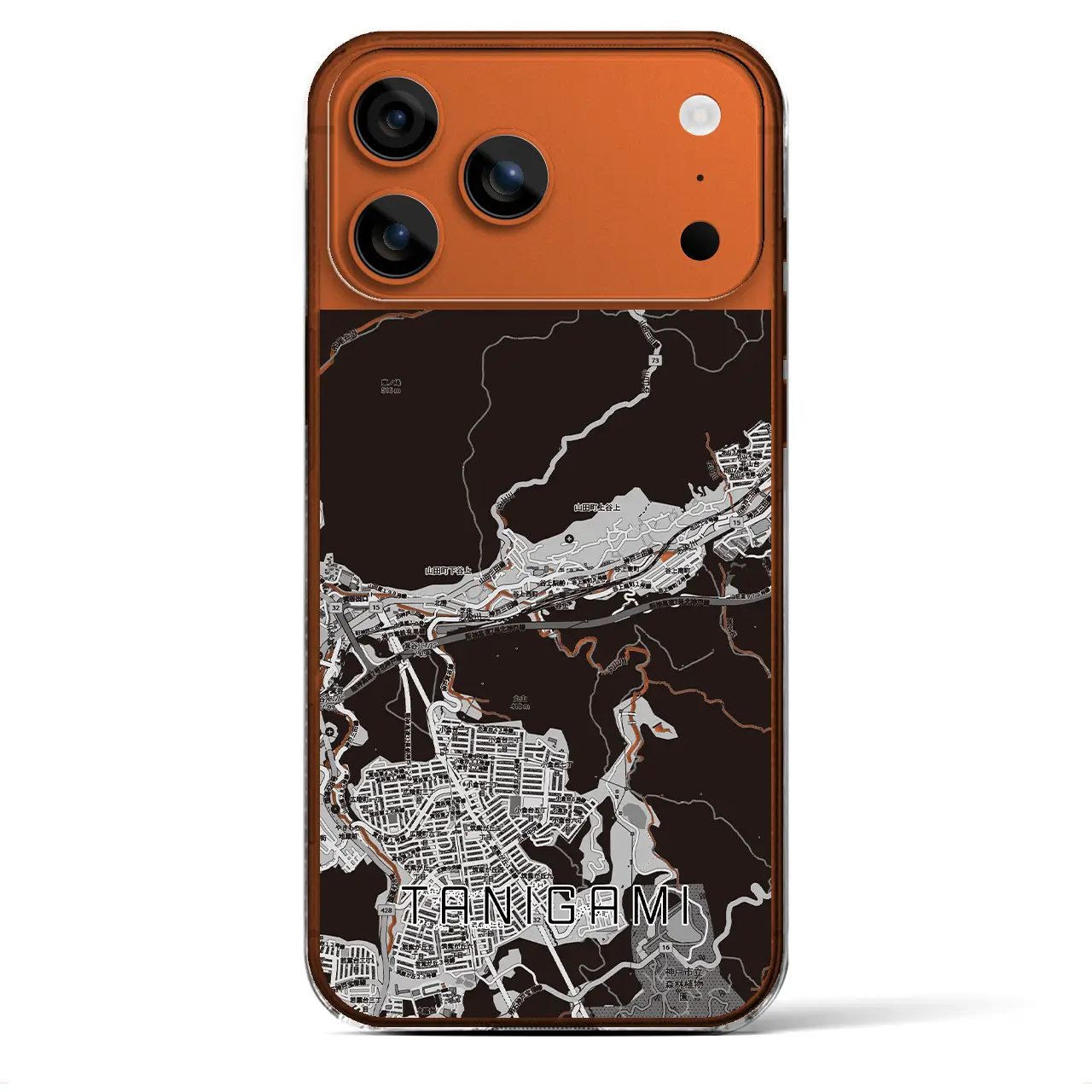 【谷上（兵庫県）】地図柄iPhoneケース（クリアタイプ）