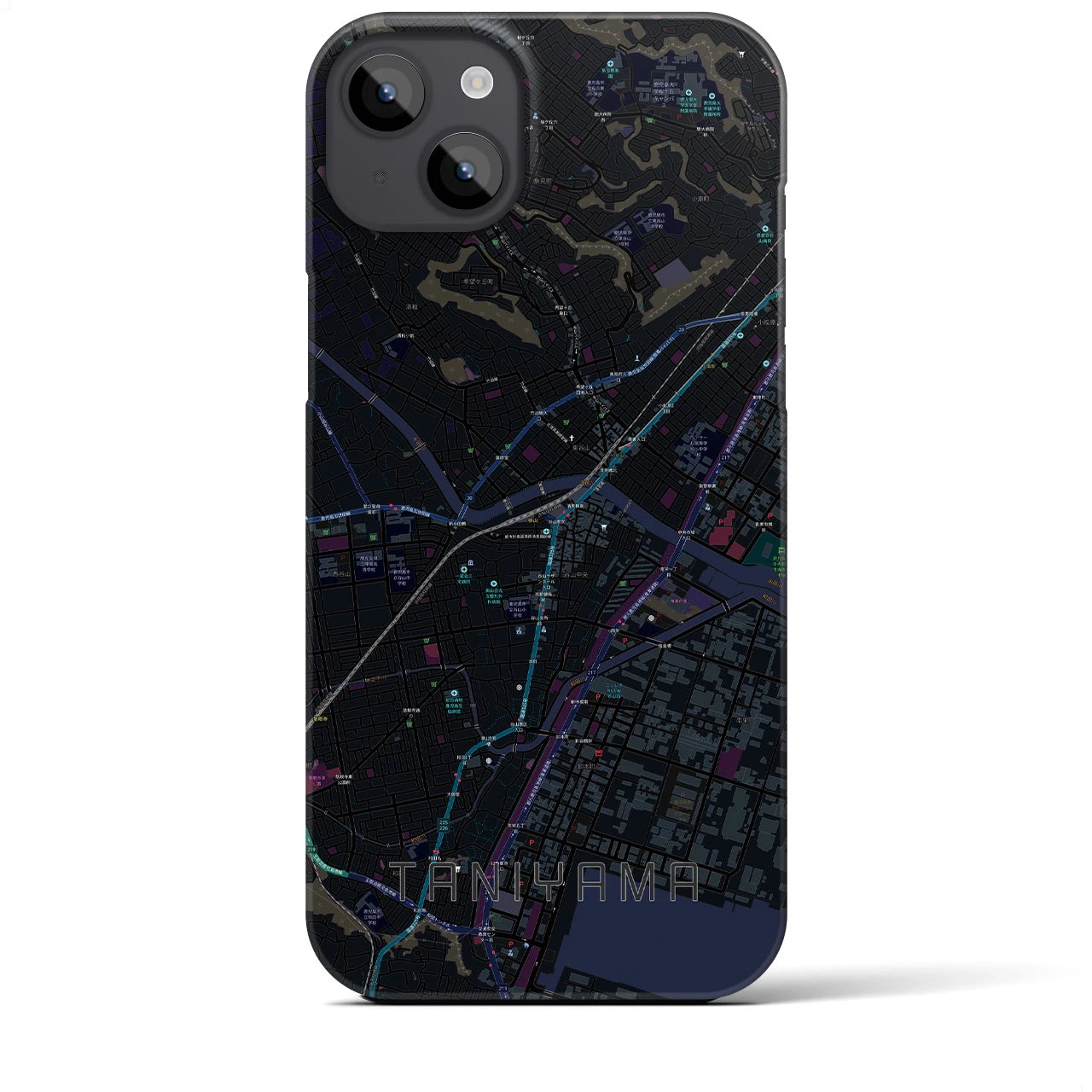 【谷山（鹿児島県）】地図柄iPhoneケース（バックカバータイプ）