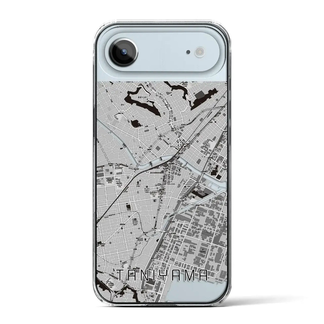 【谷山（鹿児島県）】地図柄iPhoneケース（クリアタイプ）モノトーン・iPhone 17 Pro Max 用