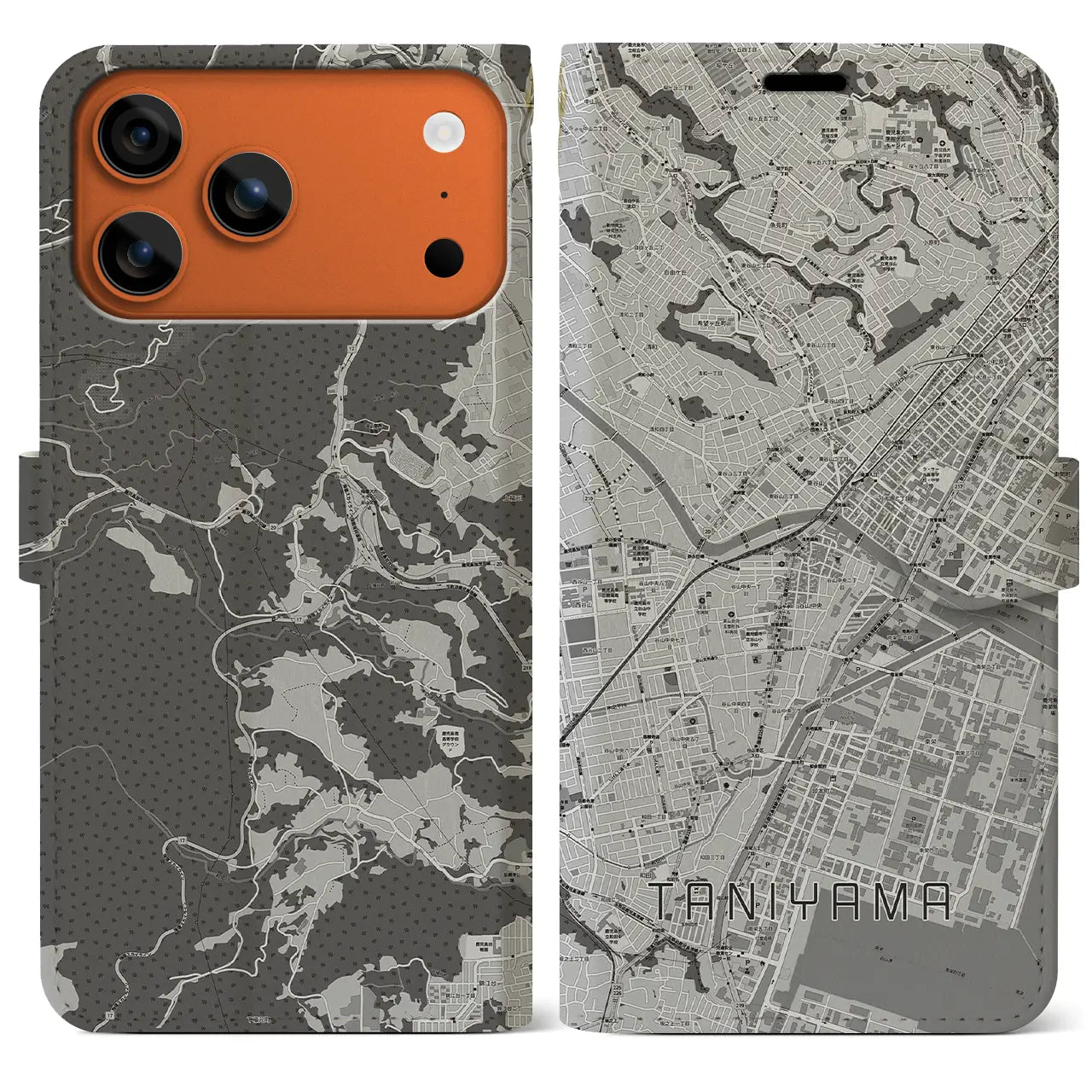 【谷山（鹿児島県）】地図柄iPhoneケース（手帳タイプ）