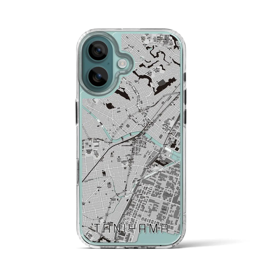 【谷山（鹿児島県）】地図柄iPhoneケース（MagSafeタイプ）モノトーン・iPhone 16 Pro 用