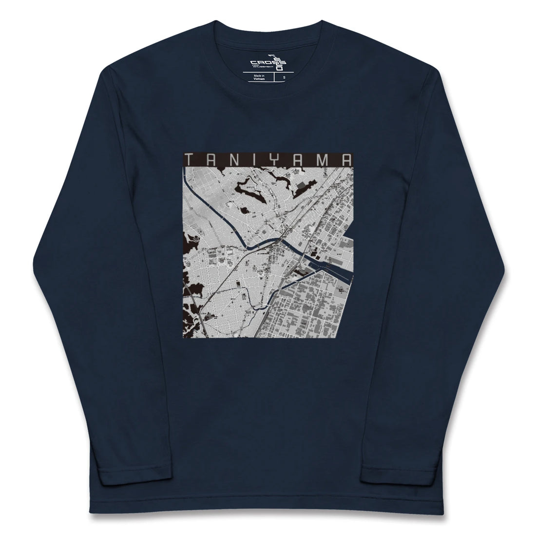 【谷山(鹿児島県)】地図柄ロングスリーブTシャツ