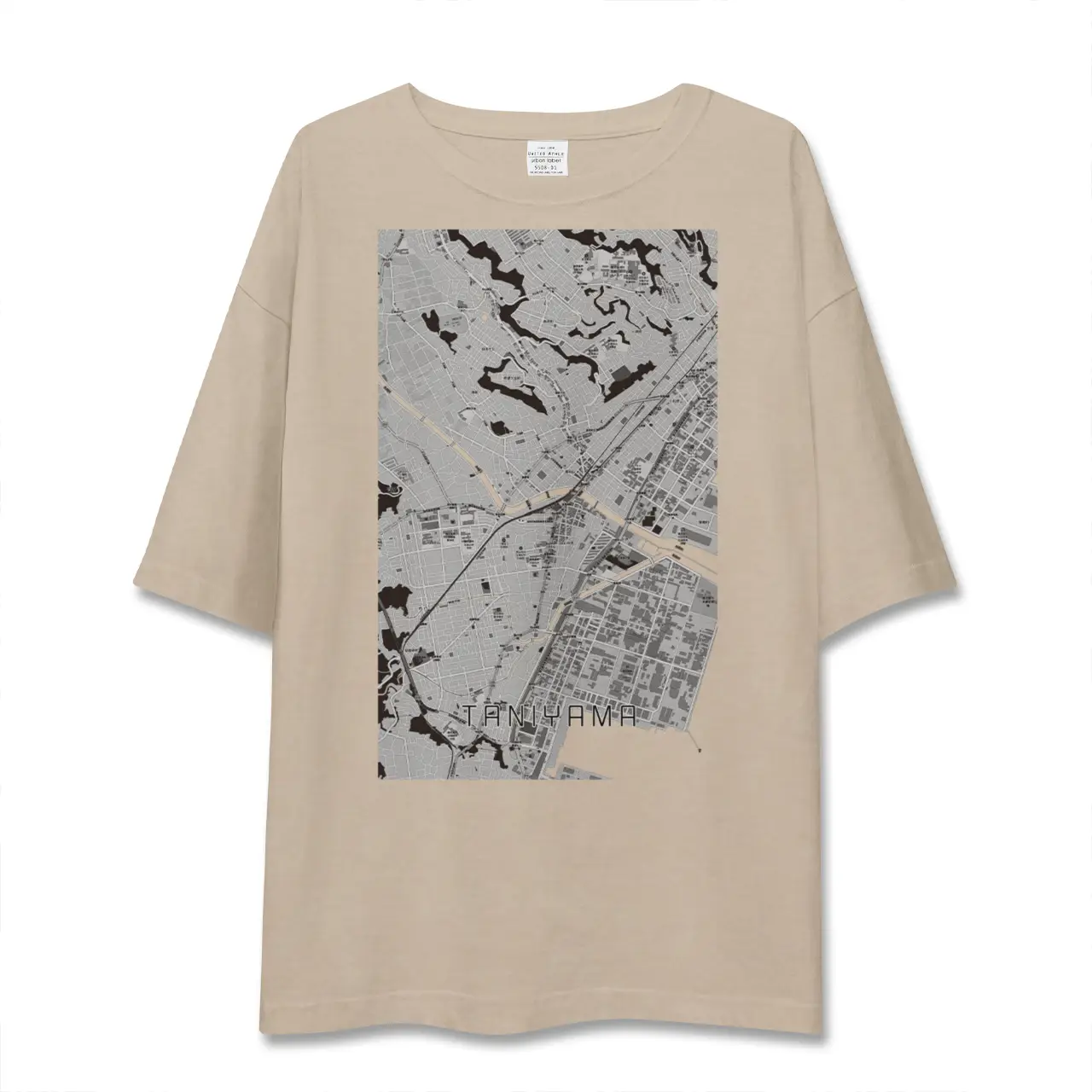 【谷山（鹿児島県）】地図柄ビッグシルエットTシャツ