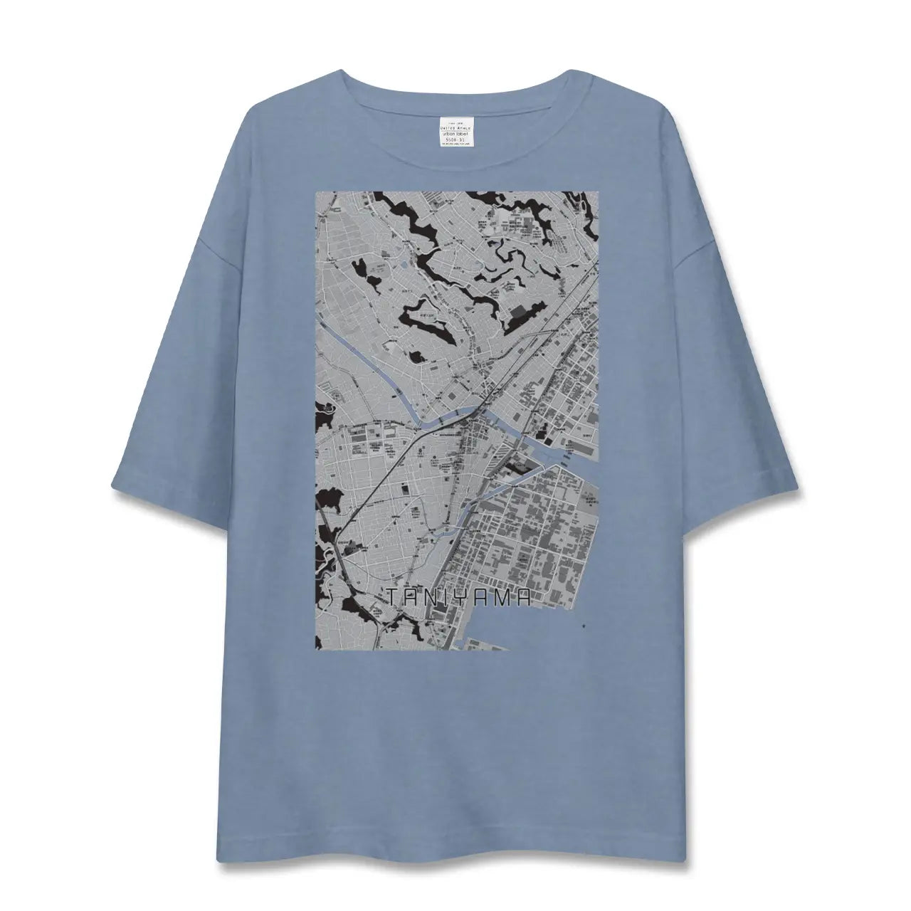 【谷山（鹿児島県）】地図柄ビッグシルエットTシャツ