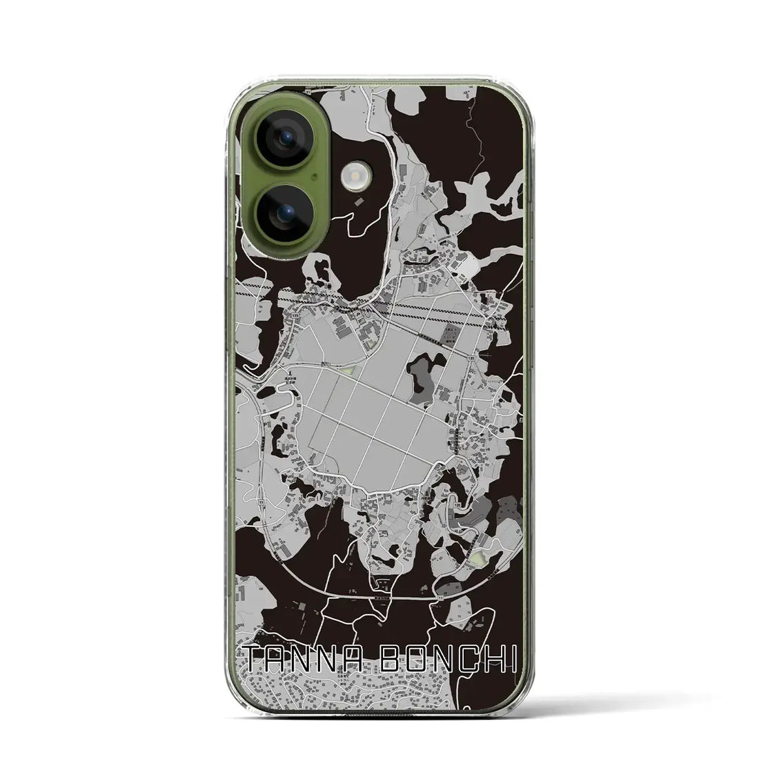 【丹那盆地(静岡県)】地図柄iPhoneケース(クリアタイプ)モノトーン・iPhone 17 Pro Max 用