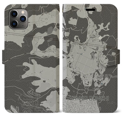 【丹那盆地（静岡県）】地図柄iPhoneケース（手帳タイプ）ナチュラル・iPhone 11 Pro Max 用