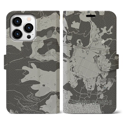 【丹那盆地（静岡県）】地図柄iPhoneケース（手帳タイプ）ナチュラル・iPhone 13 Pro 用