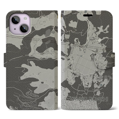 【丹那盆地（静岡県）】地図柄iPhoneケース（手帳タイプ）ナチュラル・iPhone 14 用