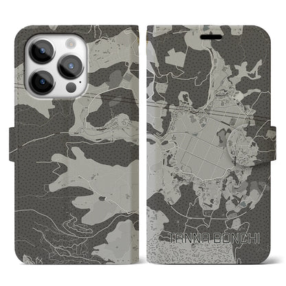 【丹那盆地（静岡県）】地図柄iPhoneケース（手帳タイプ）ナチュラル・iPhone 14 Pro 用