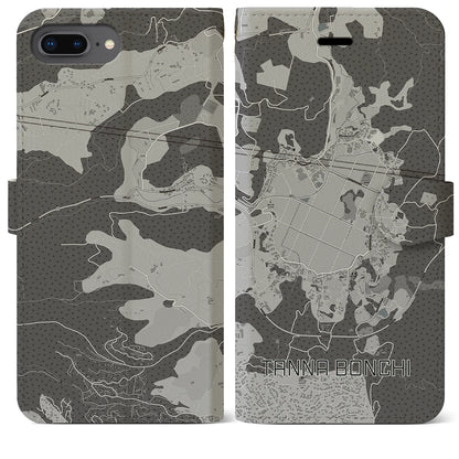 【丹那盆地（静岡県）】地図柄iPhoneケース（手帳タイプ）モノトーン・iPhone XR 用