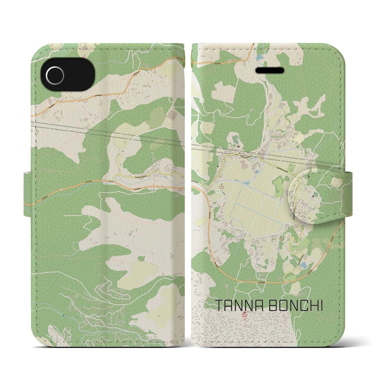 【丹那盆地（静岡県）】地図柄iPhoneケース（手帳タイプ）