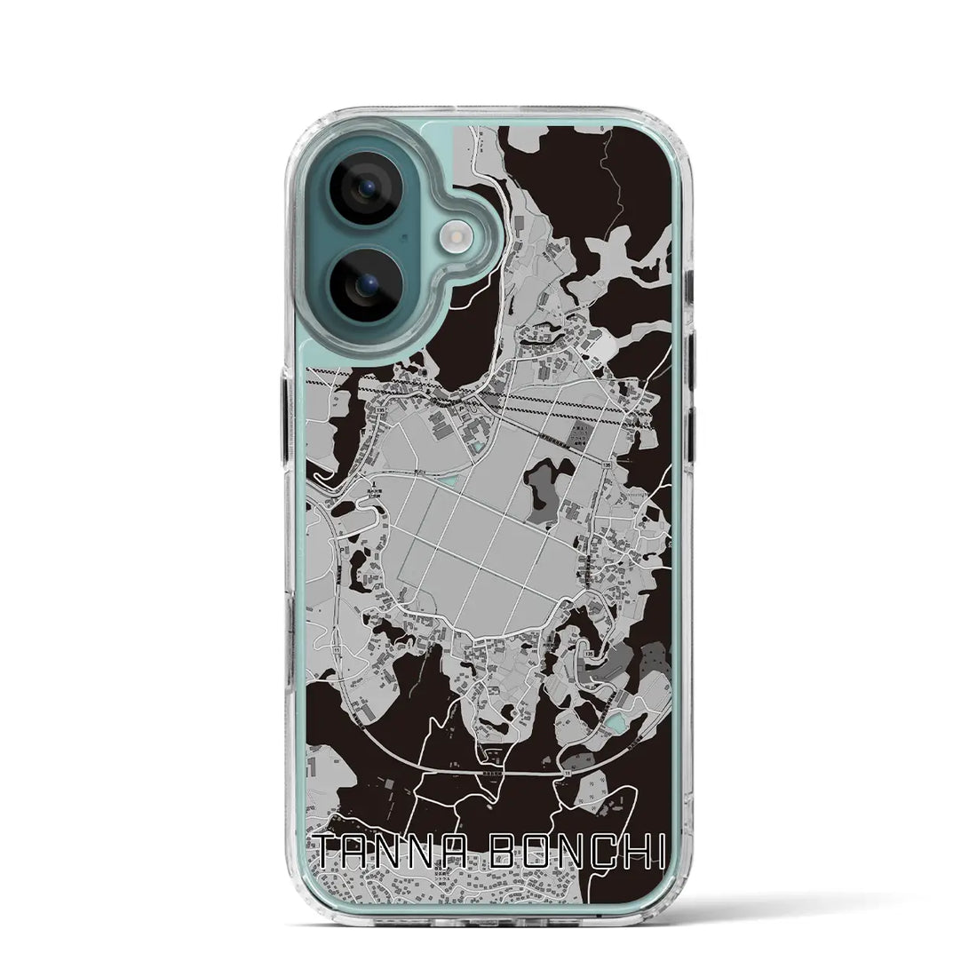 【丹那盆地(静岡県)】地図柄iPhoneケース(MagSafeタイプ)モノトーン・iPhone 16 Pro 用