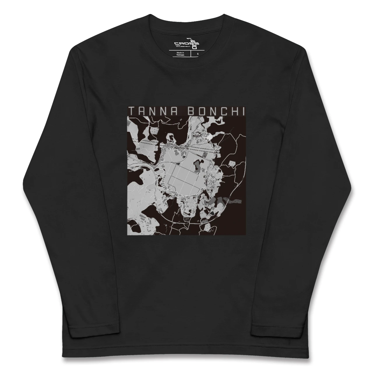 【丹那盆地（静岡県）】地図柄ロングスリーブTシャツ