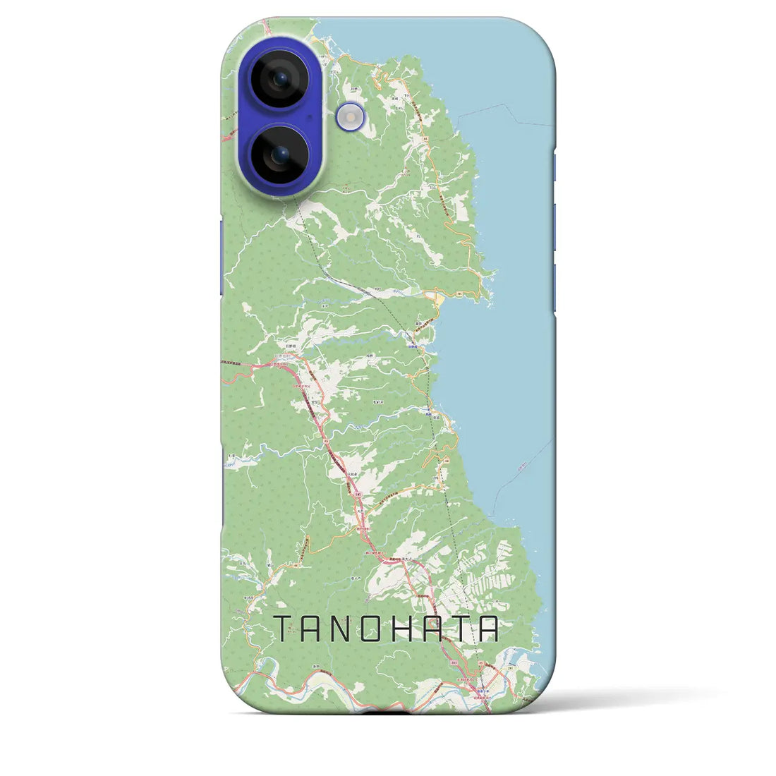 【田野畑（岩手県）】地図柄iPhoneケース（バックカバータイプ）ナチュラル・iPhone 16 Pro Max 用