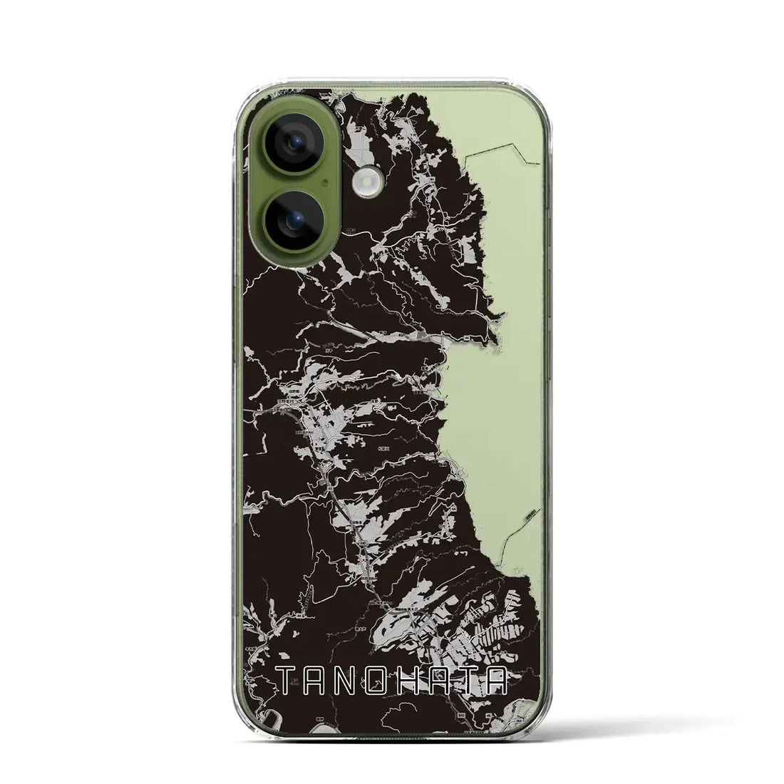 【田野畑（岩手県）】地図柄iPhoneケース（クリアタイプ）モノトーン・iPhone 17 Pro Max 用