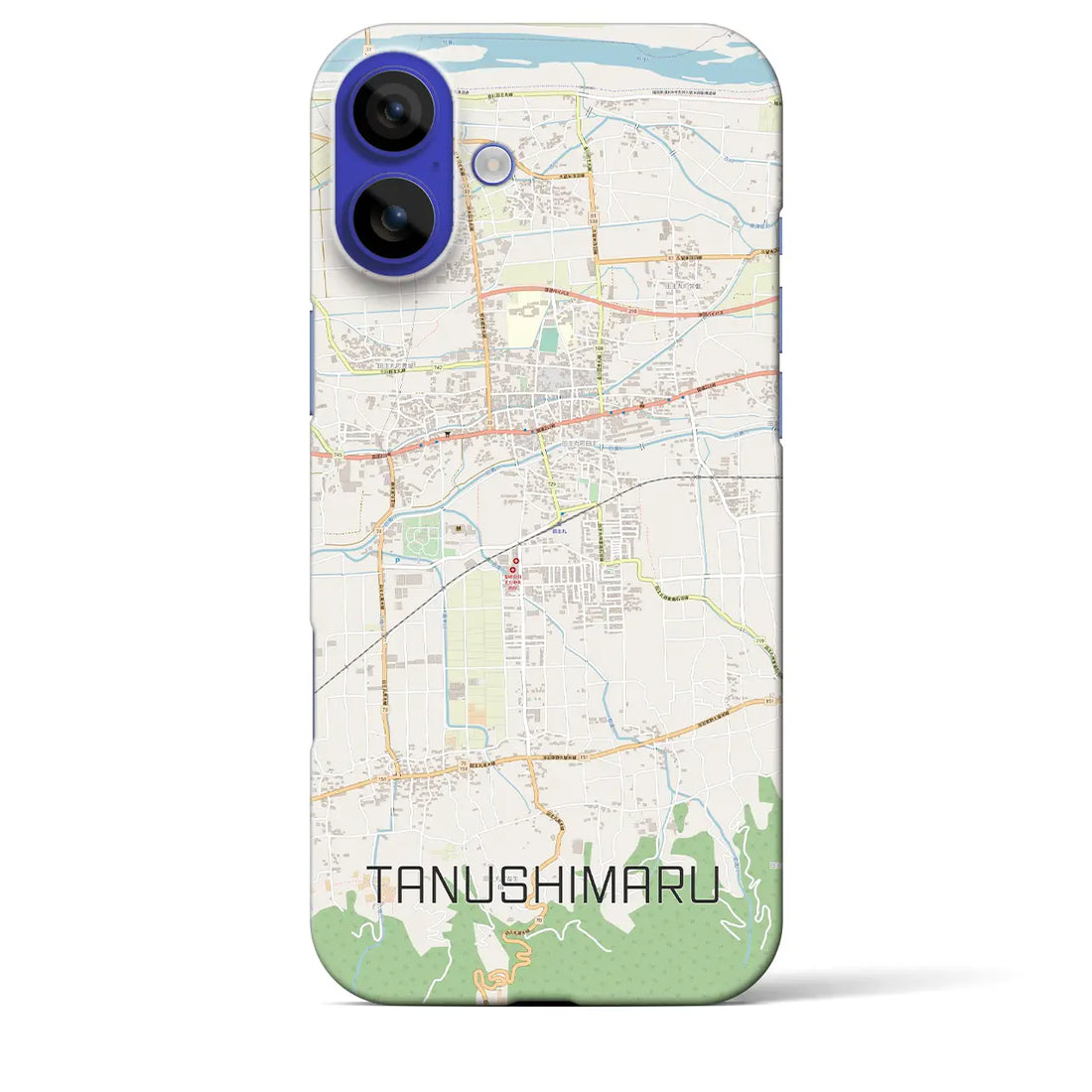 【田主丸(福岡県)】地図柄iPhoneケース(バックカバータイプ)ナチュラル・iPhone 16 Pro Max 用