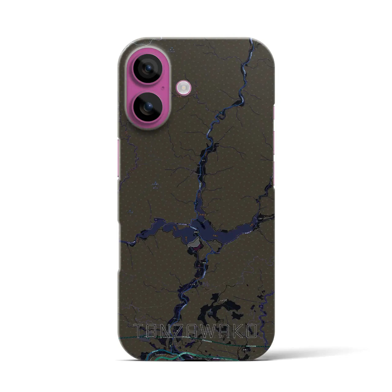 【丹沢湖（神奈川県）】地図柄iPhoneケース（バックカバータイプ）