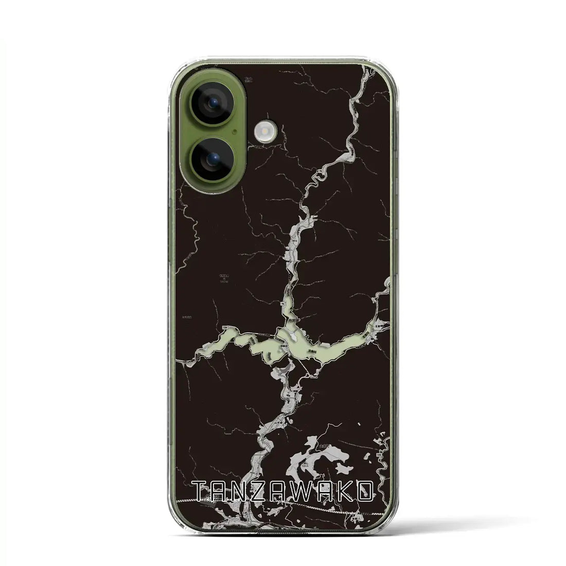 【丹沢湖(神奈川県)】地図柄iPhoneケース(クリアタイプ)モノトーン・iPhone 17 Pro Max 用