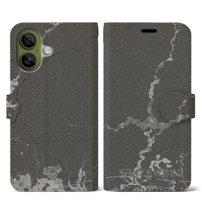 【丹沢湖（神奈川県）】地図柄iPhoneケース（手帳タイプ）