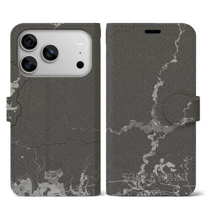 【丹沢湖（神奈川県）】地図柄iPhoneケース（手帳タイプ）