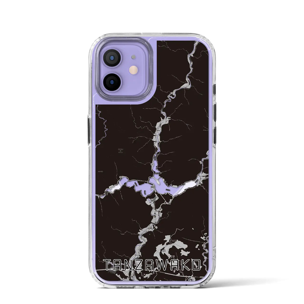 【丹沢湖（神奈川県）】地図柄iPhoneケース（MagSafeタイプ）