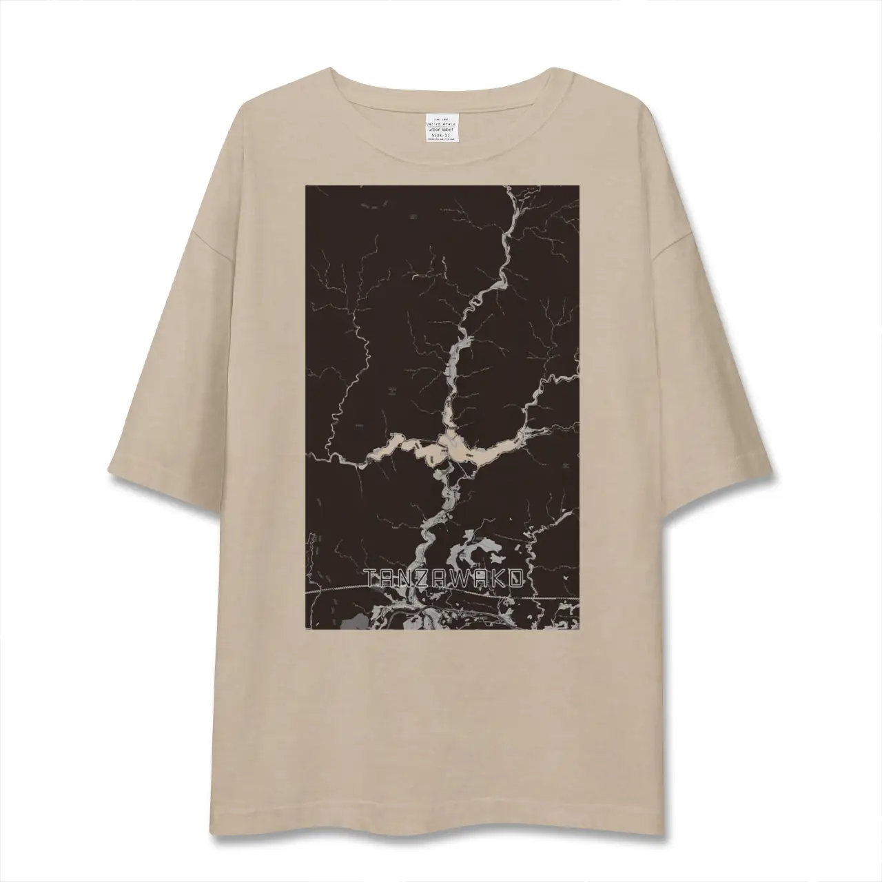 【丹沢湖（神奈川県）】地図柄ビッグシルエットTシャツ