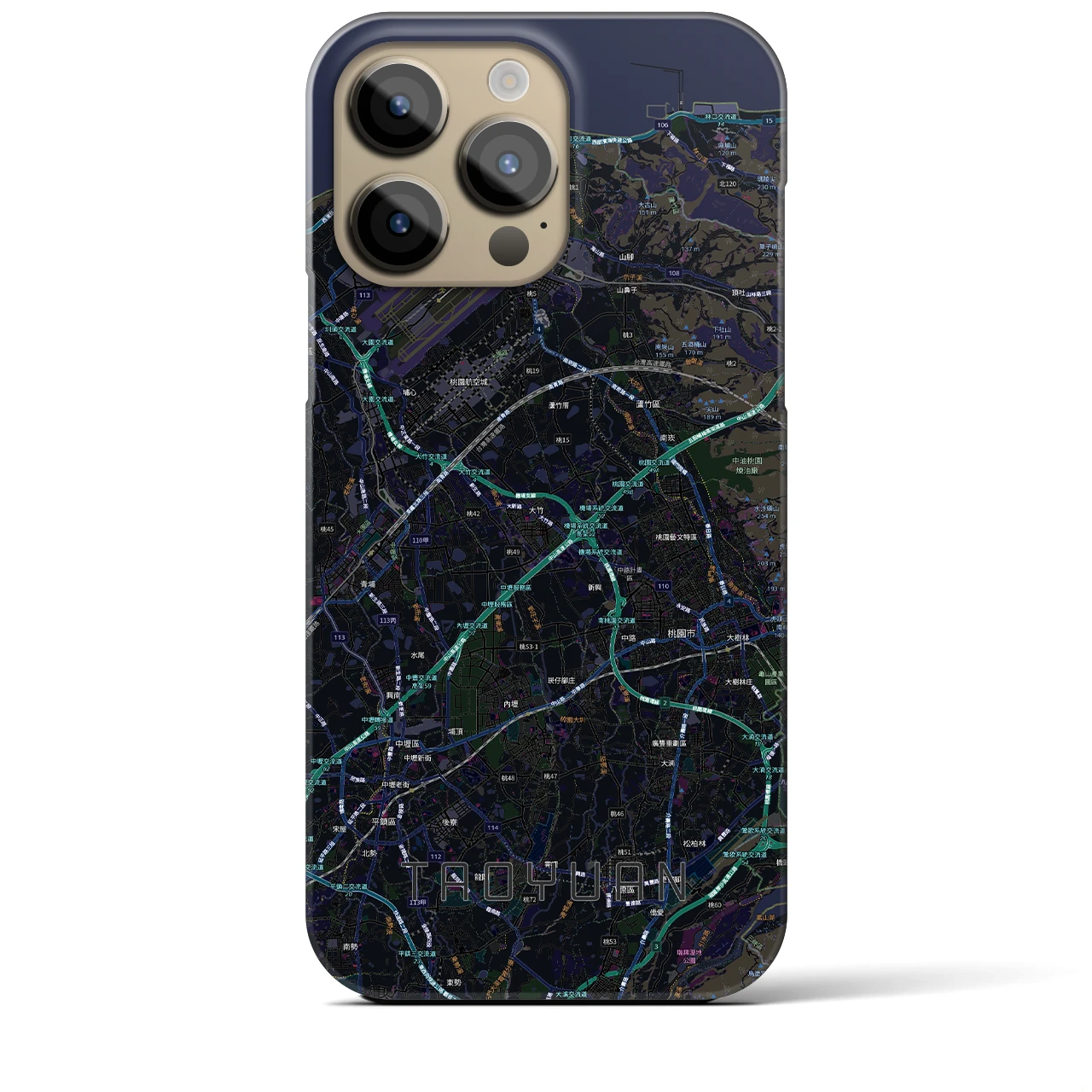 【桃園（台湾）】地図柄iPhoneケース（バックカバータイプ）