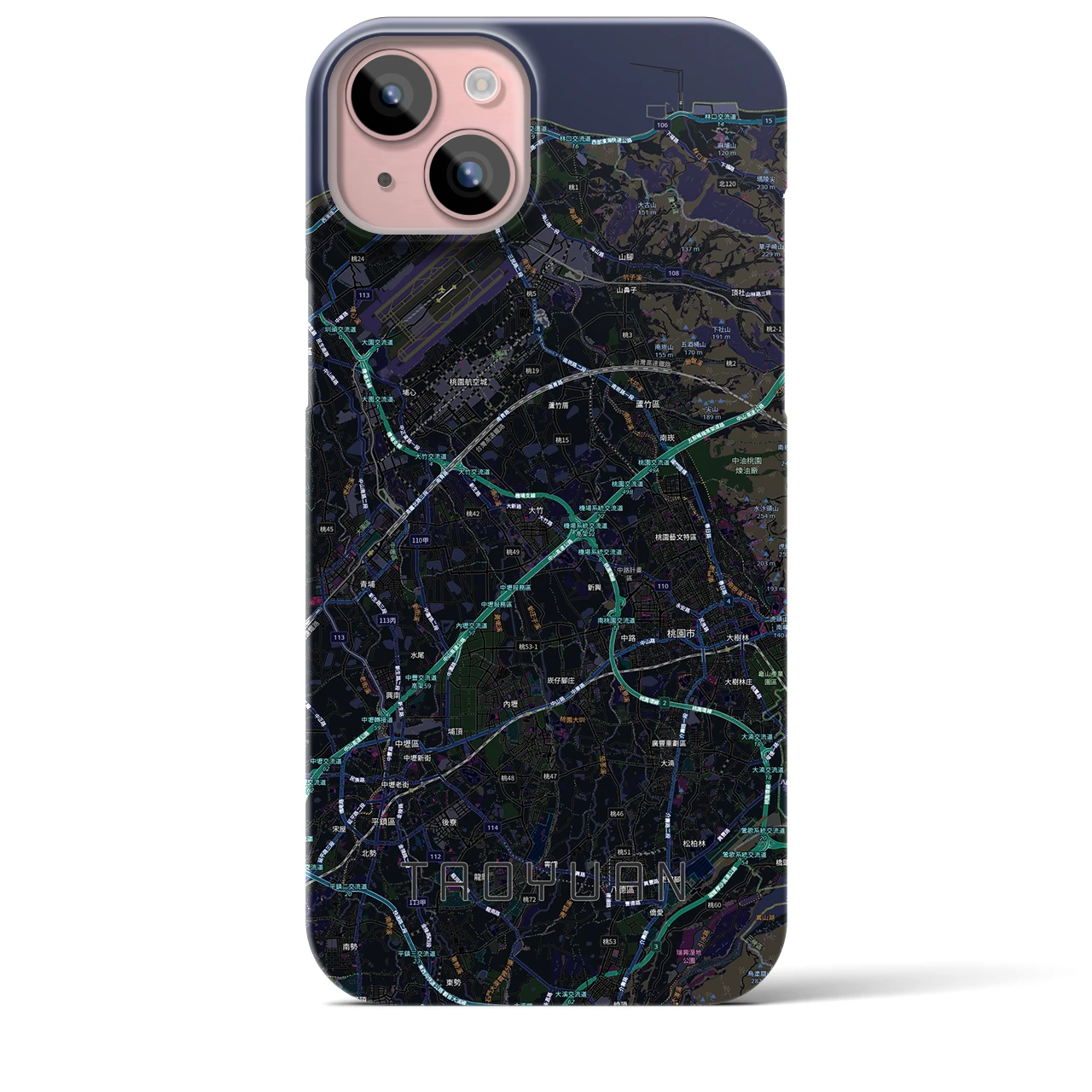 【桃園（台湾）】地図柄iPhoneケース（バックカバータイプ）