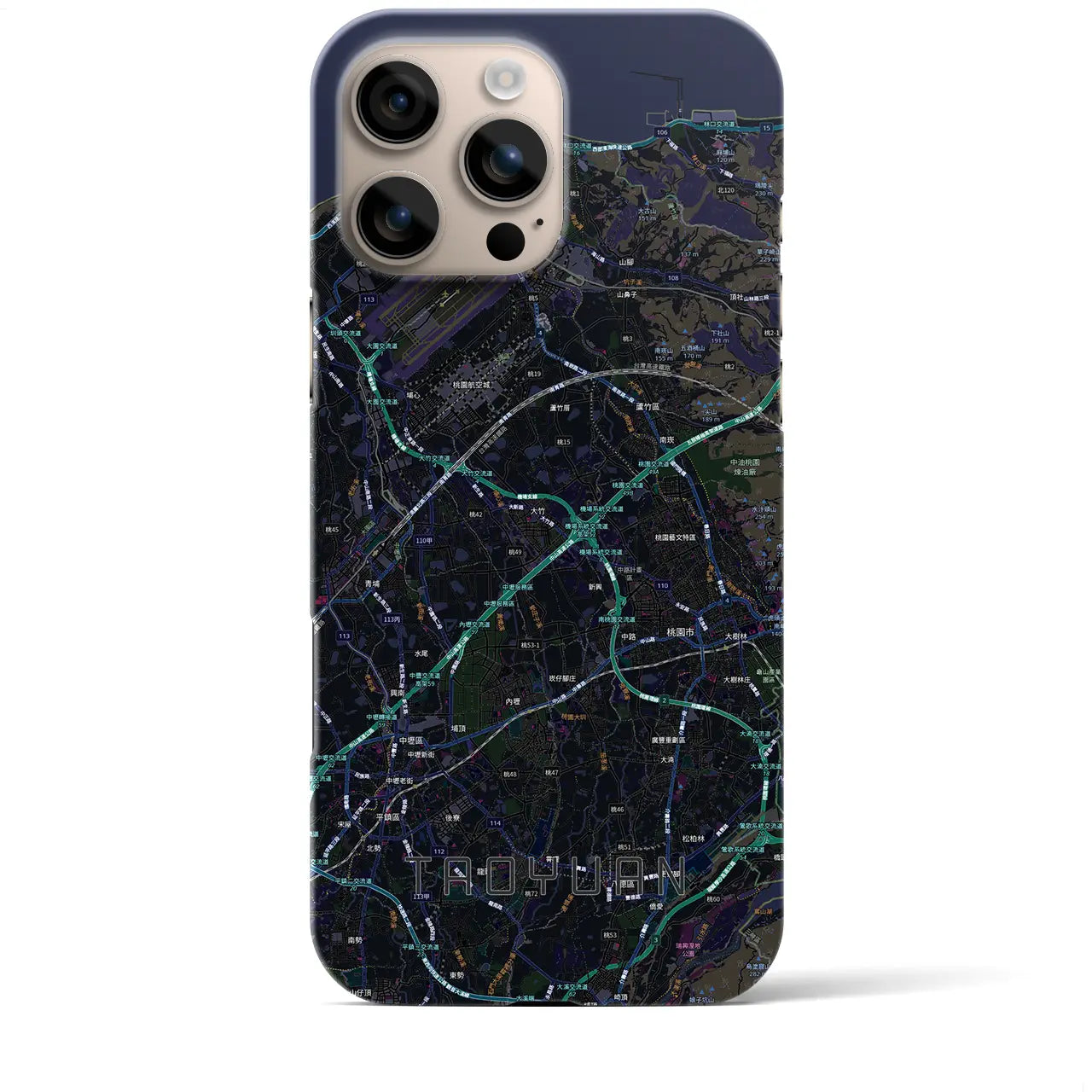 【桃園（台湾）】地図柄iPhoneケース（バックカバータイプ）