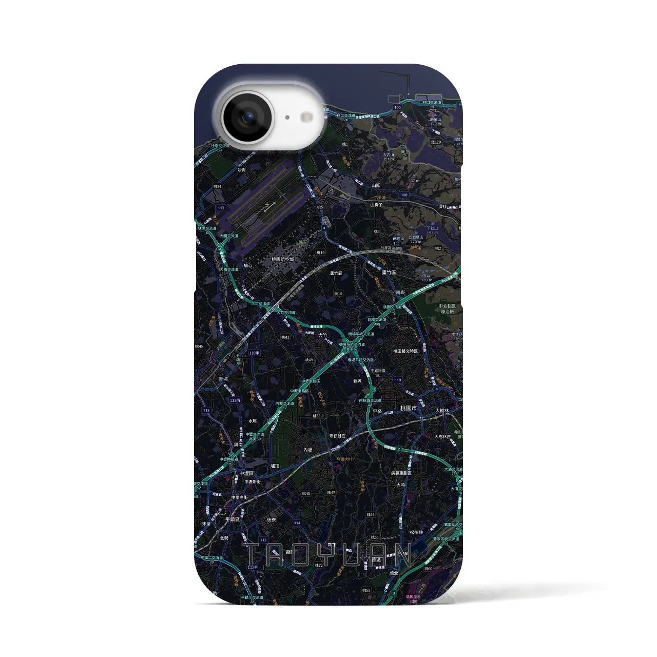 【桃園（台湾）】地図柄iPhoneケース（バックカバータイプ）