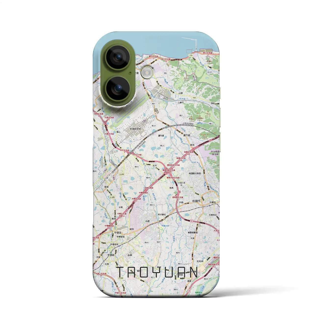 【桃園（台湾）】地図柄iPhoneケース（バックカバータイプ）ブラック・iPhone 17 Pro Max 用