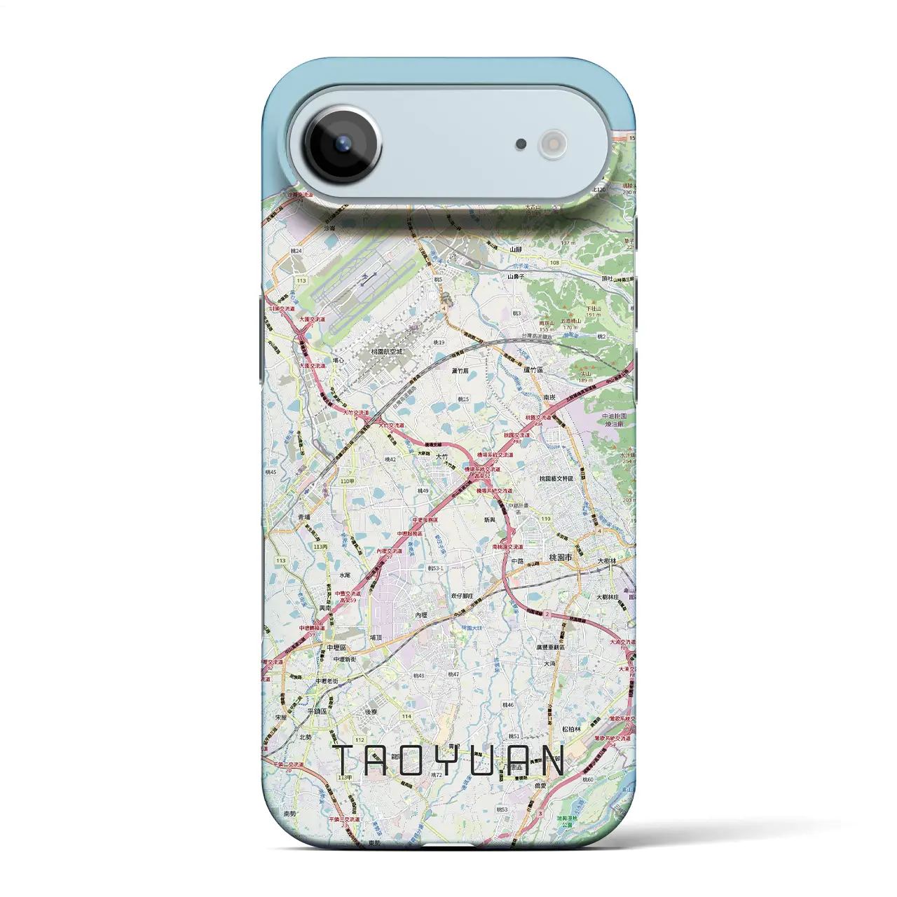 【桃園（台湾）】地図柄iPhoneケース（バックカバータイプ）ナチュラル・iPhone 17 Pro Max 用