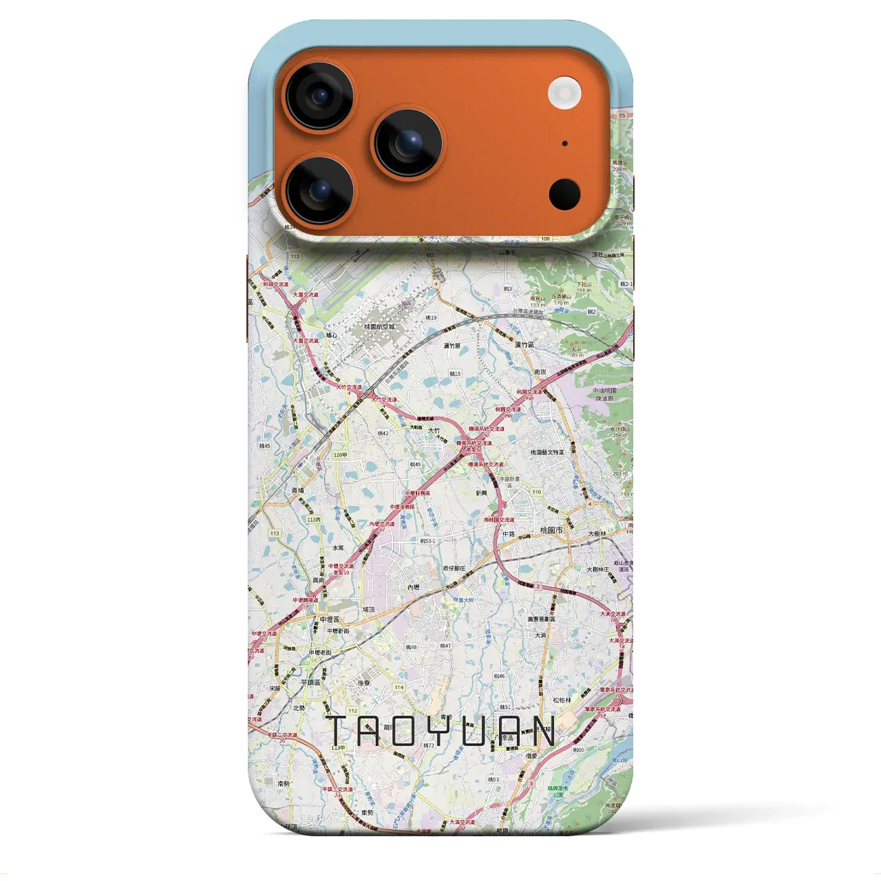 【桃園（台湾）】地図柄iPhoneケース（バックカバータイプ）