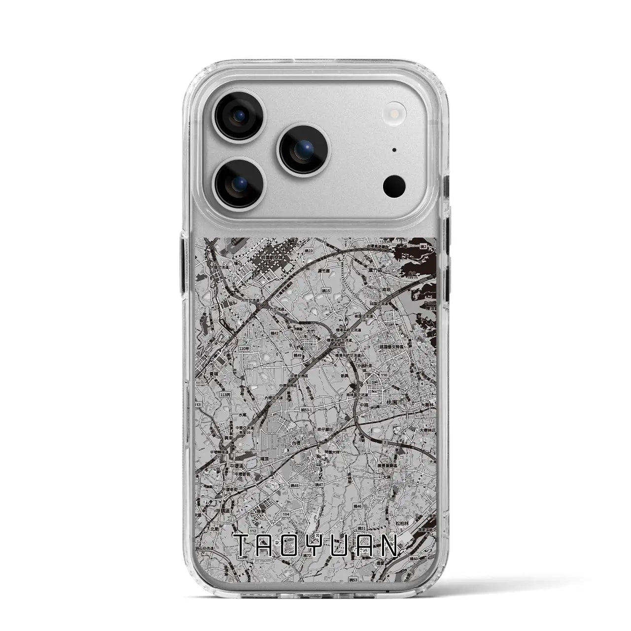 【桃園（台湾）】地図柄iPhoneケース（MagSafeタイプ）モノトーン・iPhone 17 Pro Max 用
