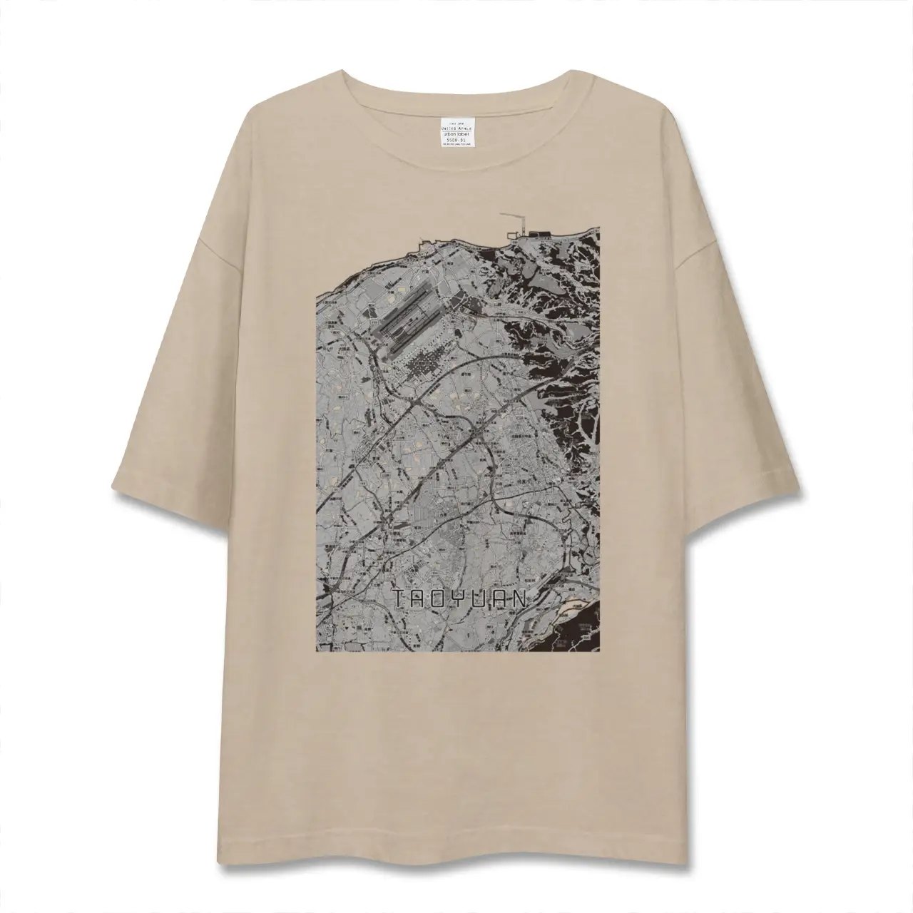 【桃園（台湾）】地図柄ビッグシルエットTシャツ