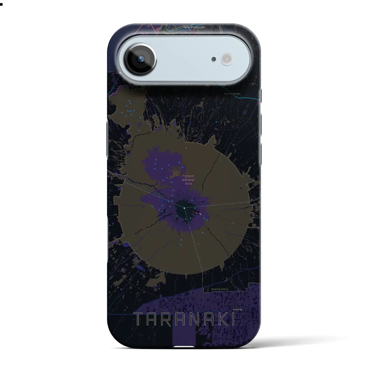 【タラナキ山（ニュージーランド）】地図柄iPhoneケース（バックカバータイプ）