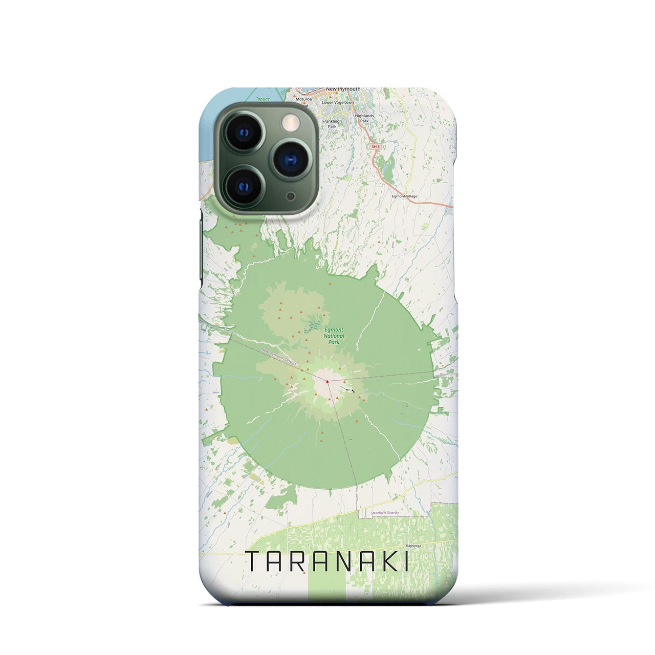 【タラナキ山（ニュージーランド）】地図柄iPhoneケース（バックカバータイプ）ナチュラル・iPhone 11 Pro 用