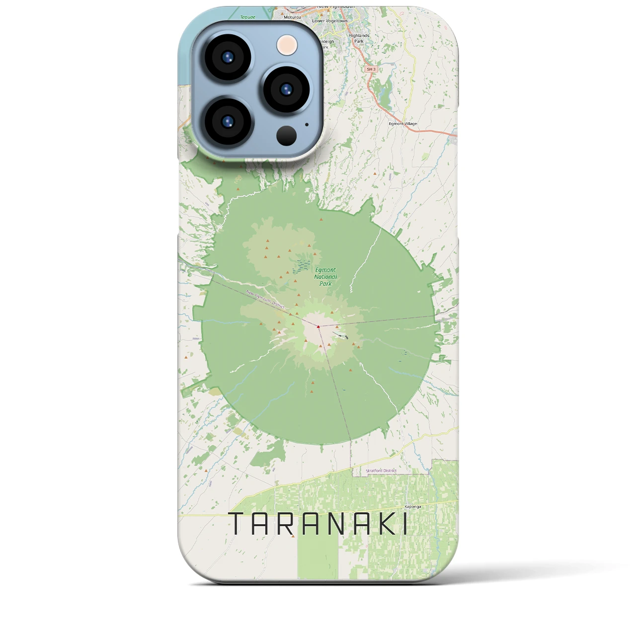 【タラナキ山（ニュージーランド）】地図柄iPhoneケース（バックカバータイプ）ナチュラル・iPhone 13 Pro Max 用