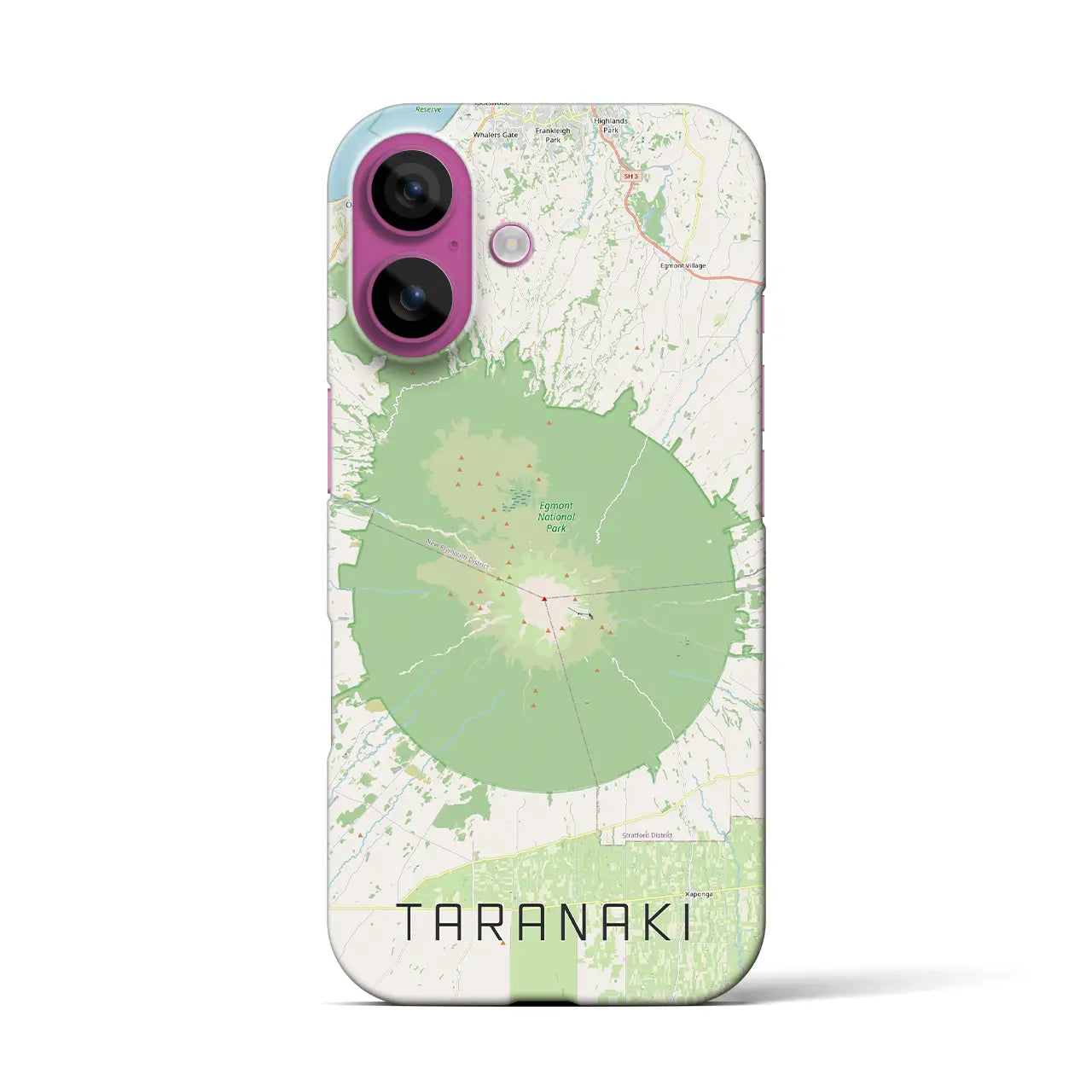 【タラナキ山（ニュージーランド）】地図柄iPhoneケース（バックカバータイプ）