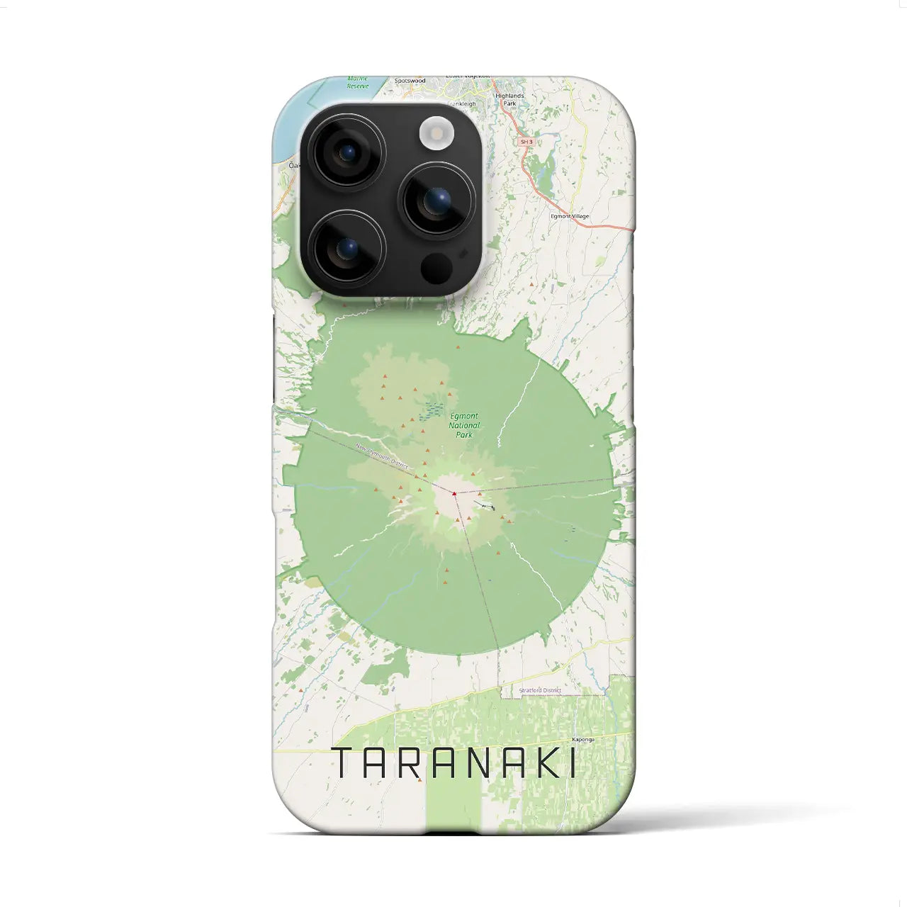 【タラナキ山（ニュージーランド）】地図柄iPhoneケース（バックカバータイプ）