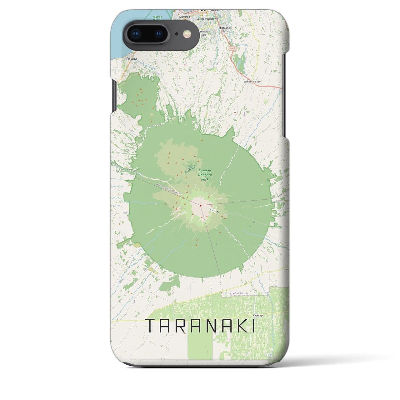 【タラナキ山（ニュージーランド）】地図柄iPhoneケース（バックカバータイプ）