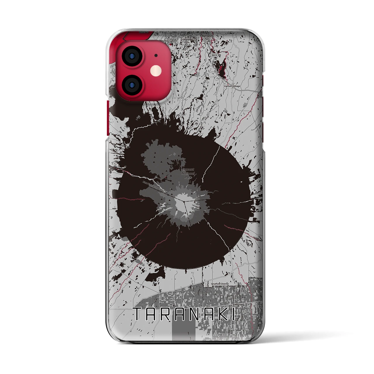 【タラナキ山（ニュージーランド）】地図柄iPhoneケース（クリアタイプ）