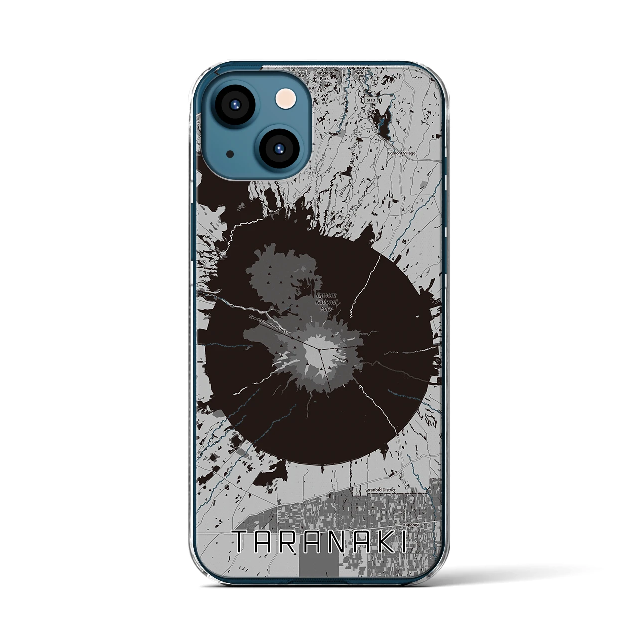【タラナキ山（ニュージーランド）】地図柄iPhoneケース（クリアタイプ）