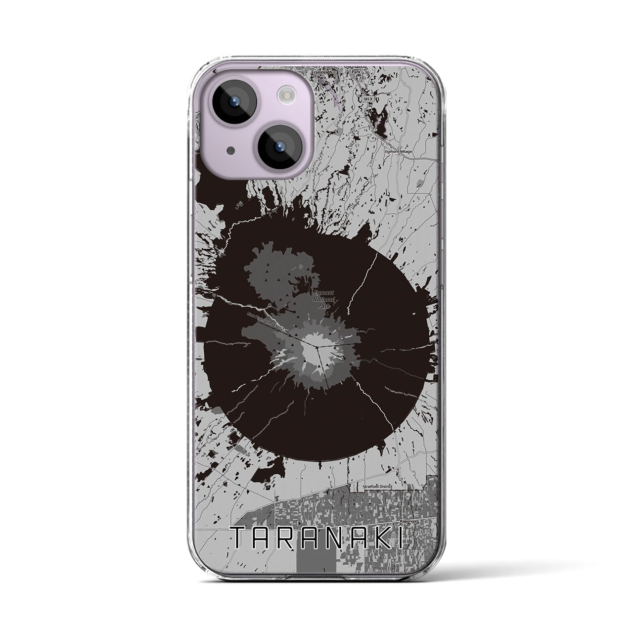 【タラナキ山（ニュージーランド）】地図柄iPhoneケース（クリアタイプ）