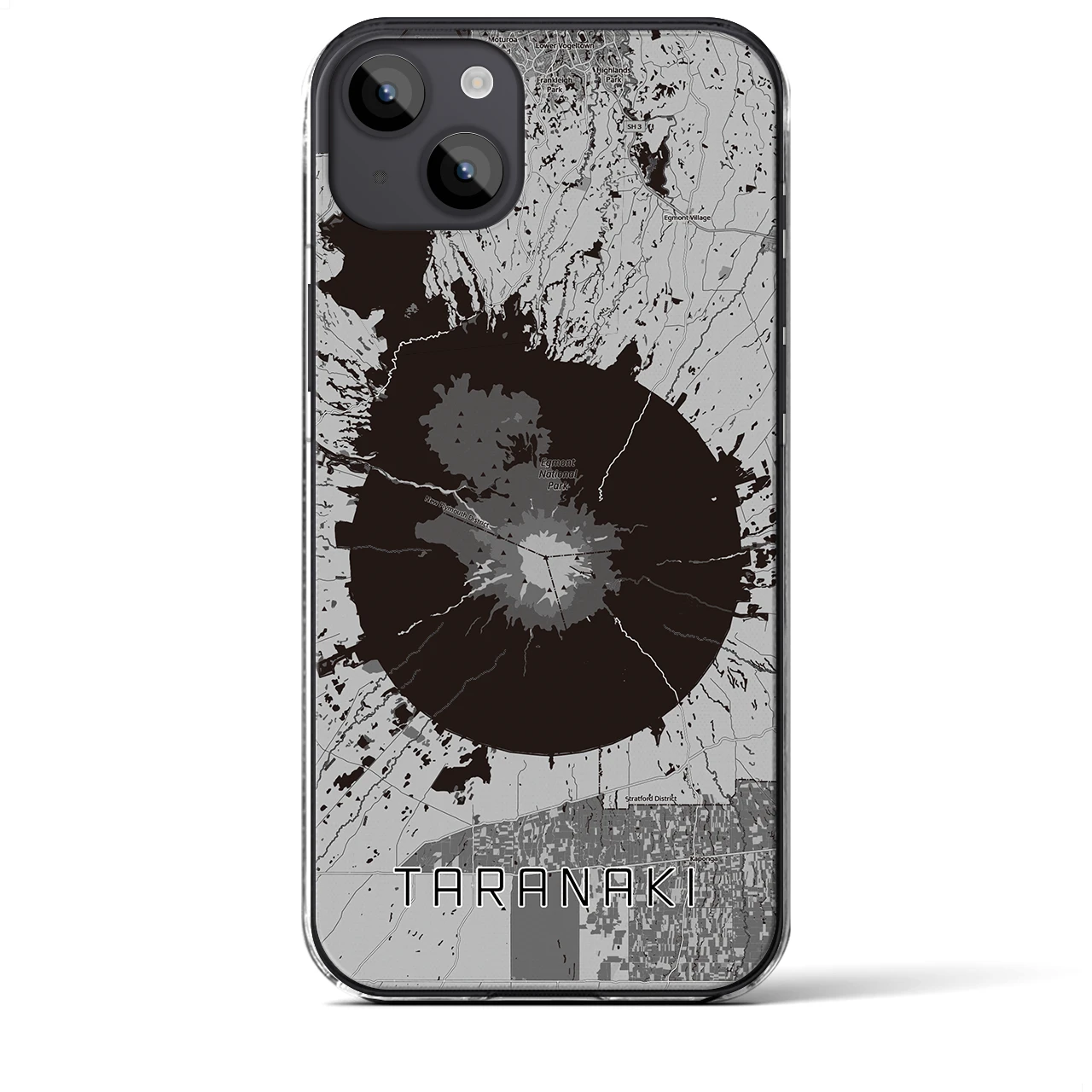 【タラナキ山（ニュージーランド）】地図柄iPhoneケース（クリアタイプ）