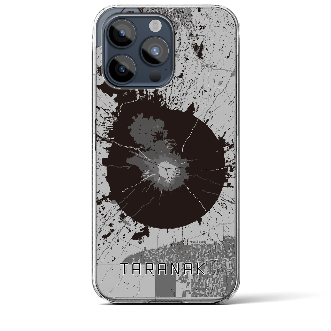 【タラナキ山（ニュージーランド）】地図柄iPhoneケース（クリアタイプ）